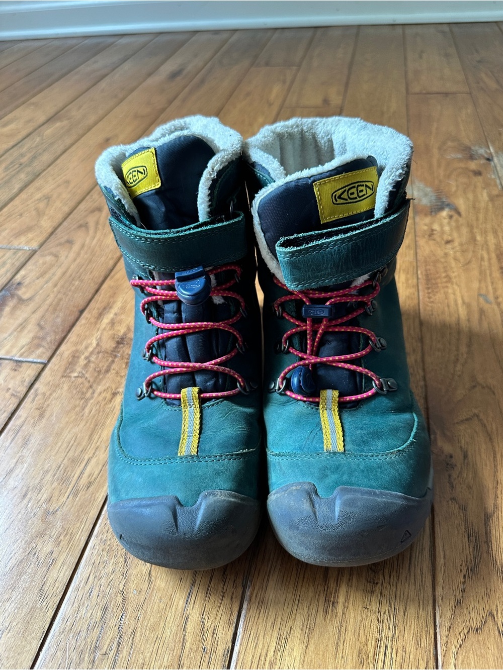 Keen Kids Teal and Yellow Lace-Up Winter Boots